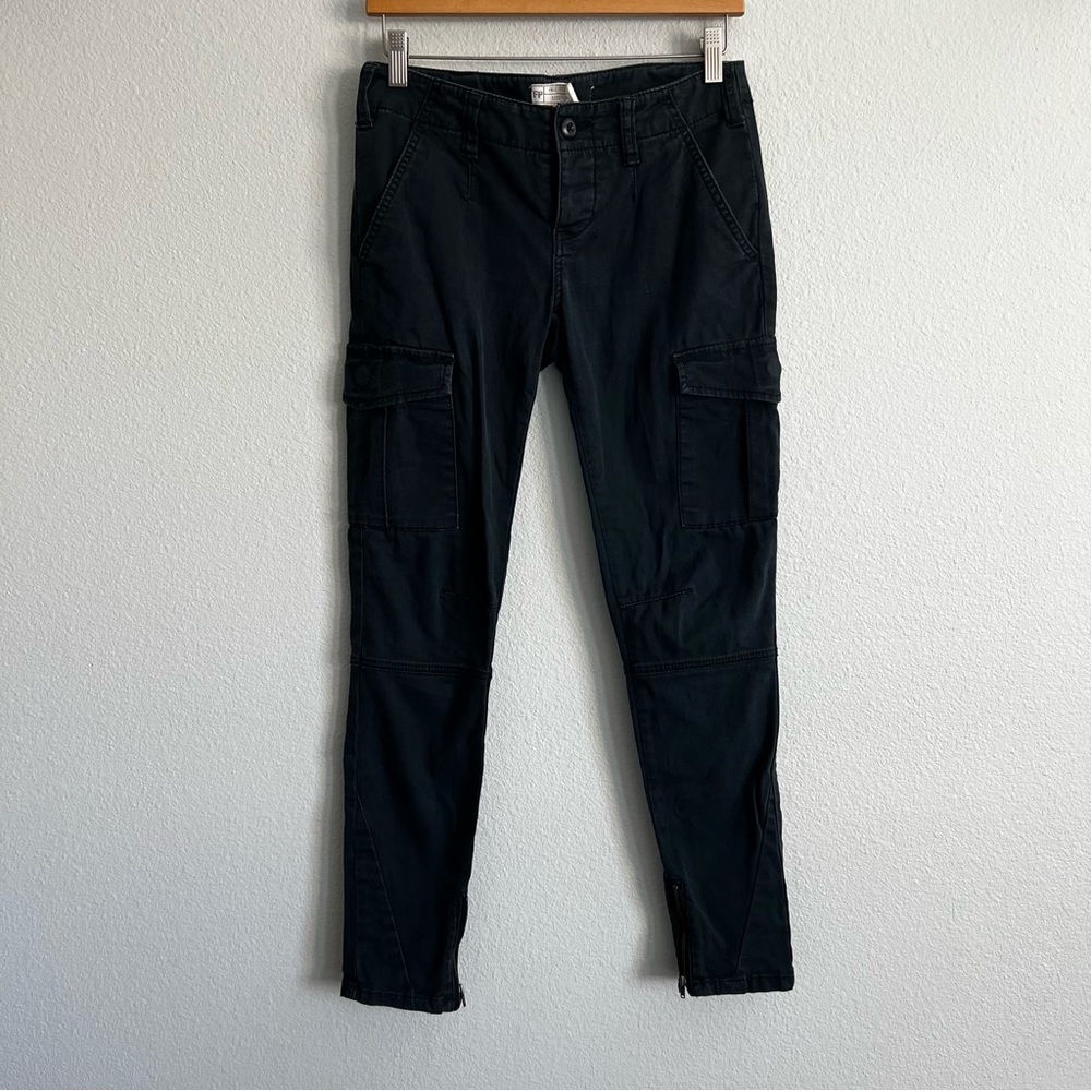 Free People Black Military Skinny Leg Cargo Pants. Size 26 - Picture 2 of 7